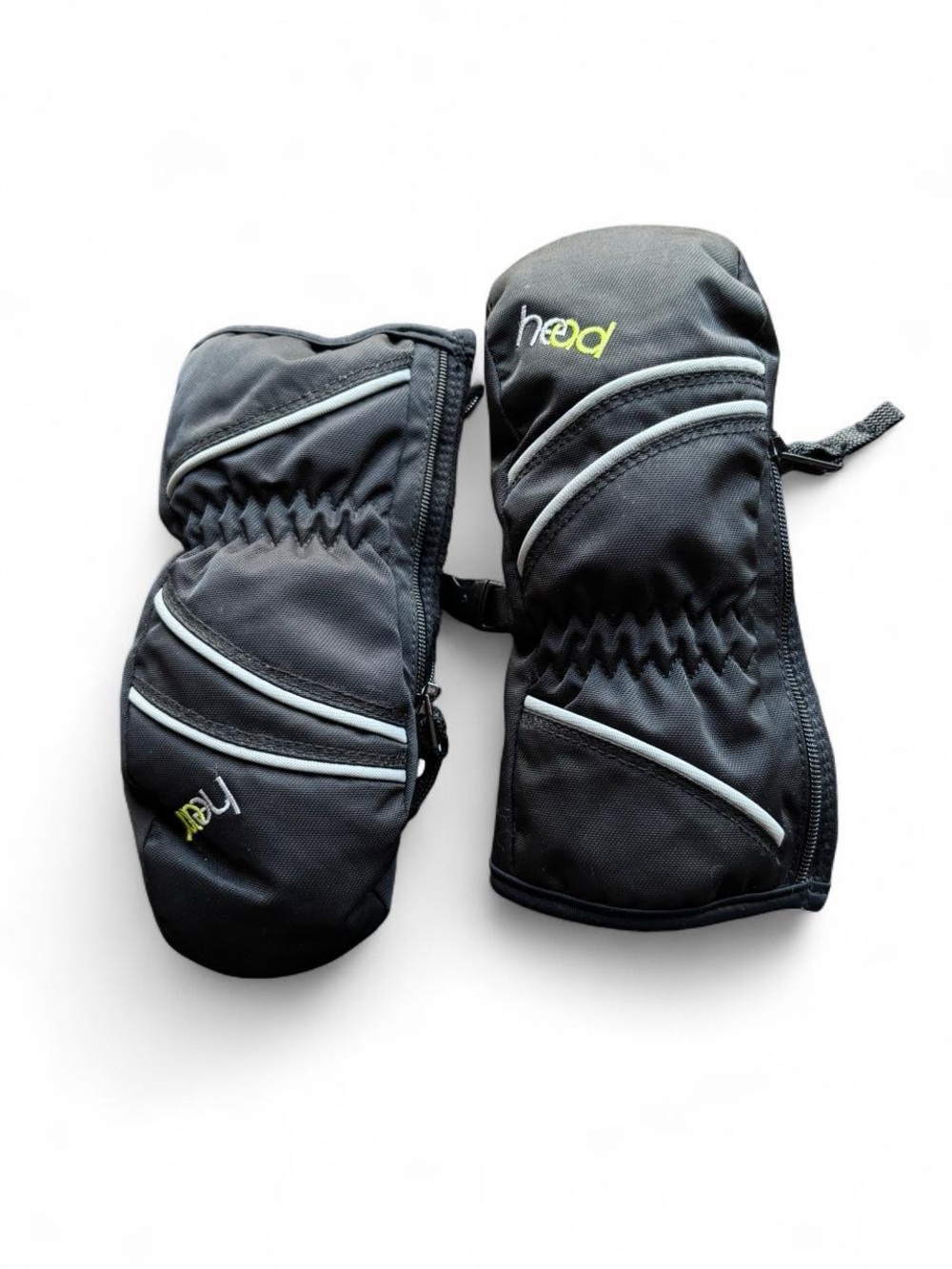 ✨Head black ski gloves with white stripes, size XXS✨